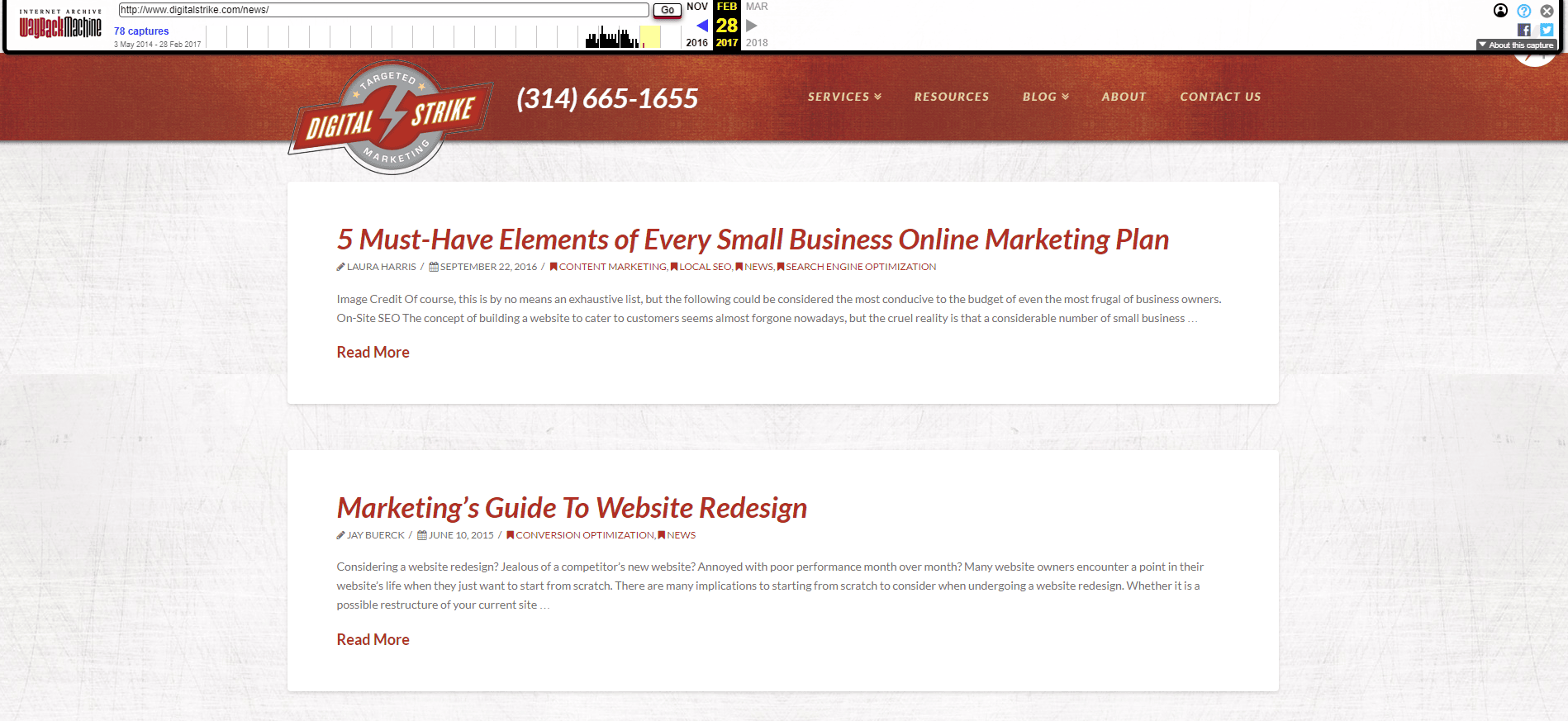 Digital Strike's old site design