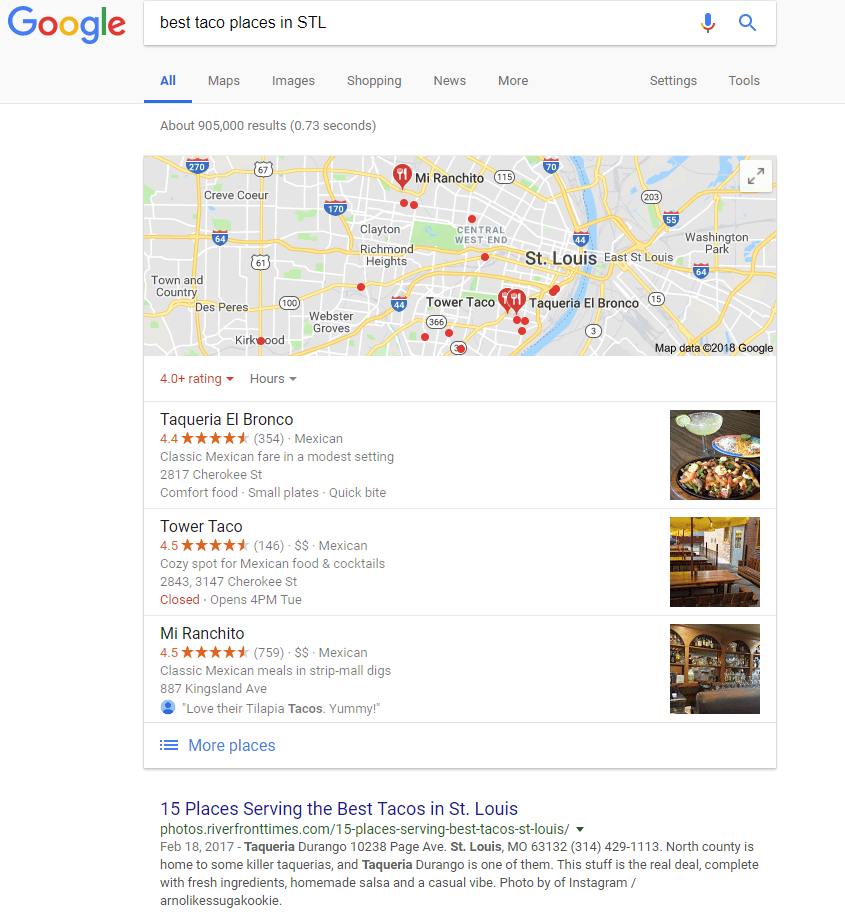 Local SEO SERP