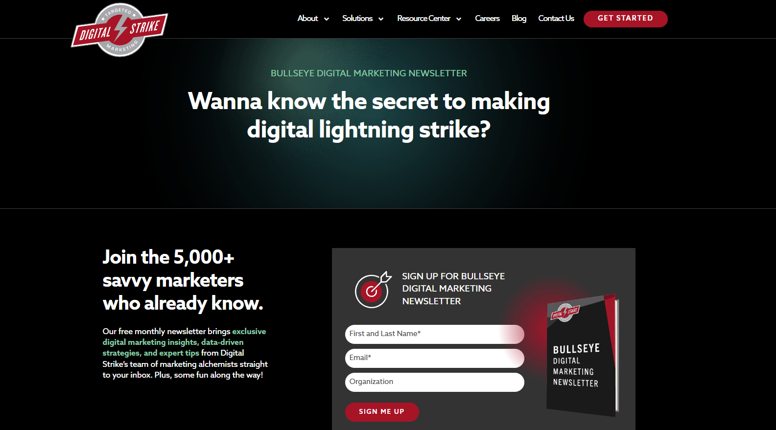 Digital Strike Bullseyes digital marketing newsletter.