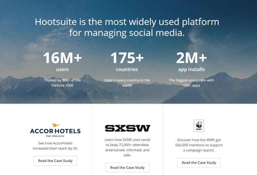 Testimonial example from Hootsuite