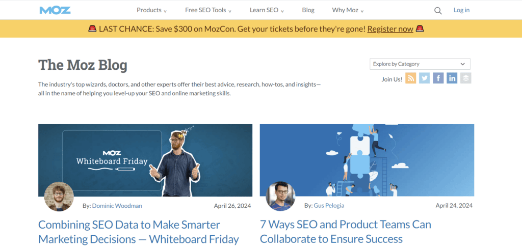 Image of the MOZ blog.