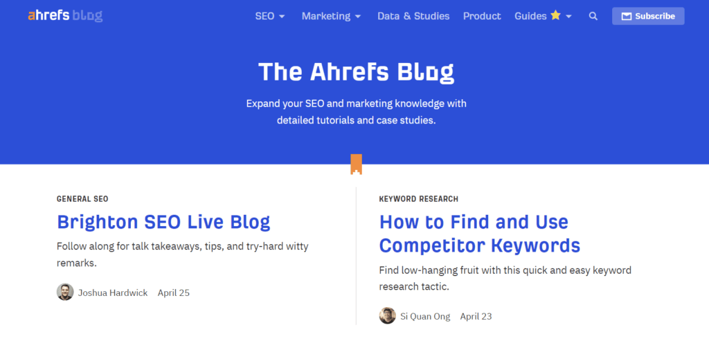 Ahrefs blog.