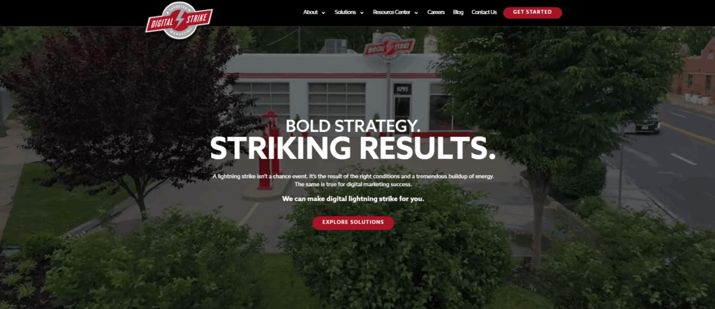 Digital Strike - Targeted Marketing home page.