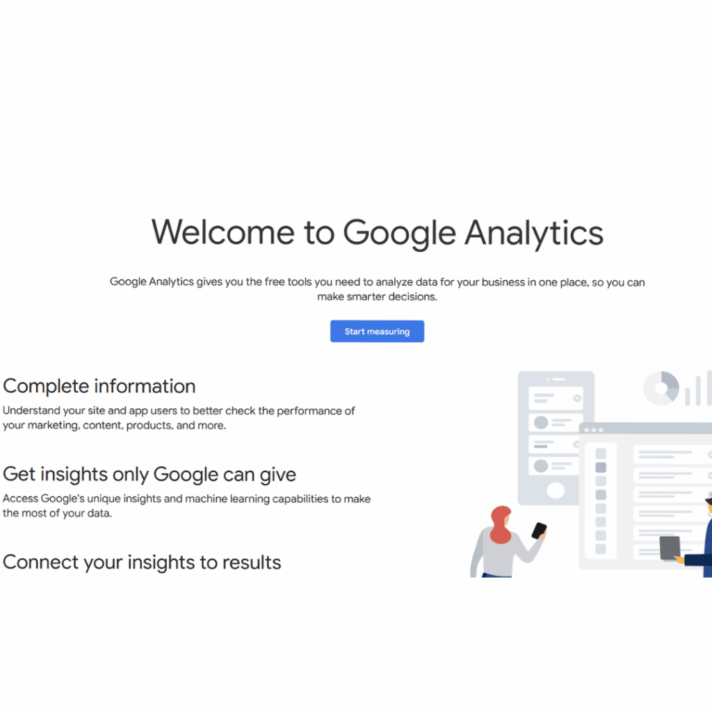 Google Analytics homepage