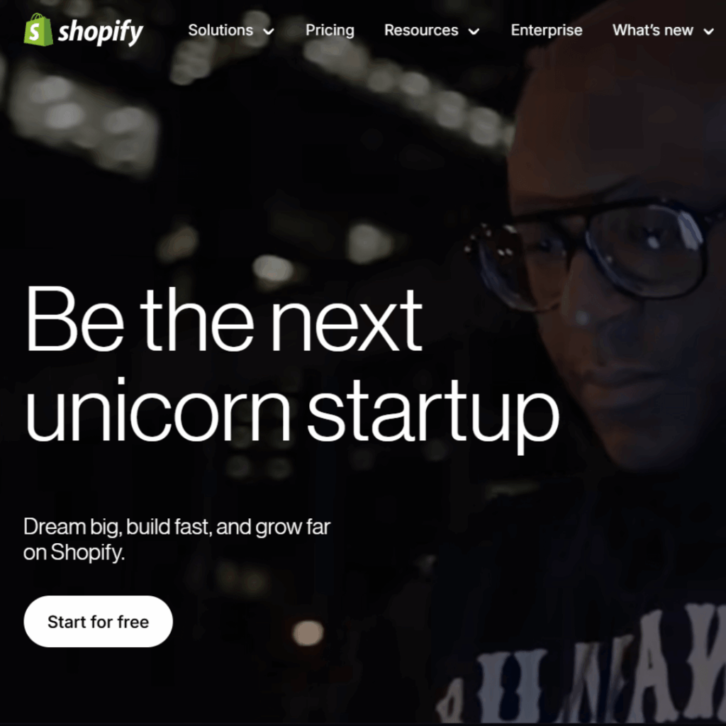 Shopify homepage