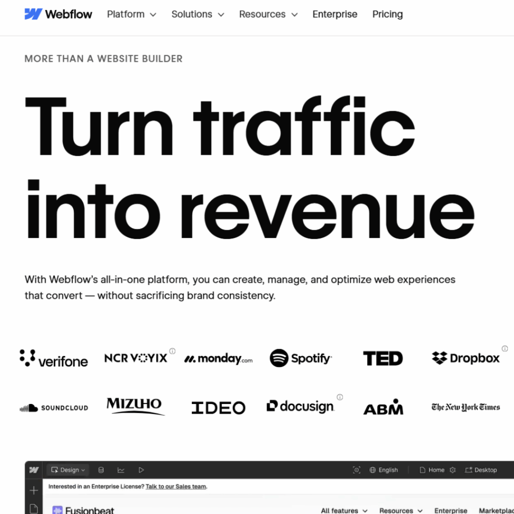Webflow homepage