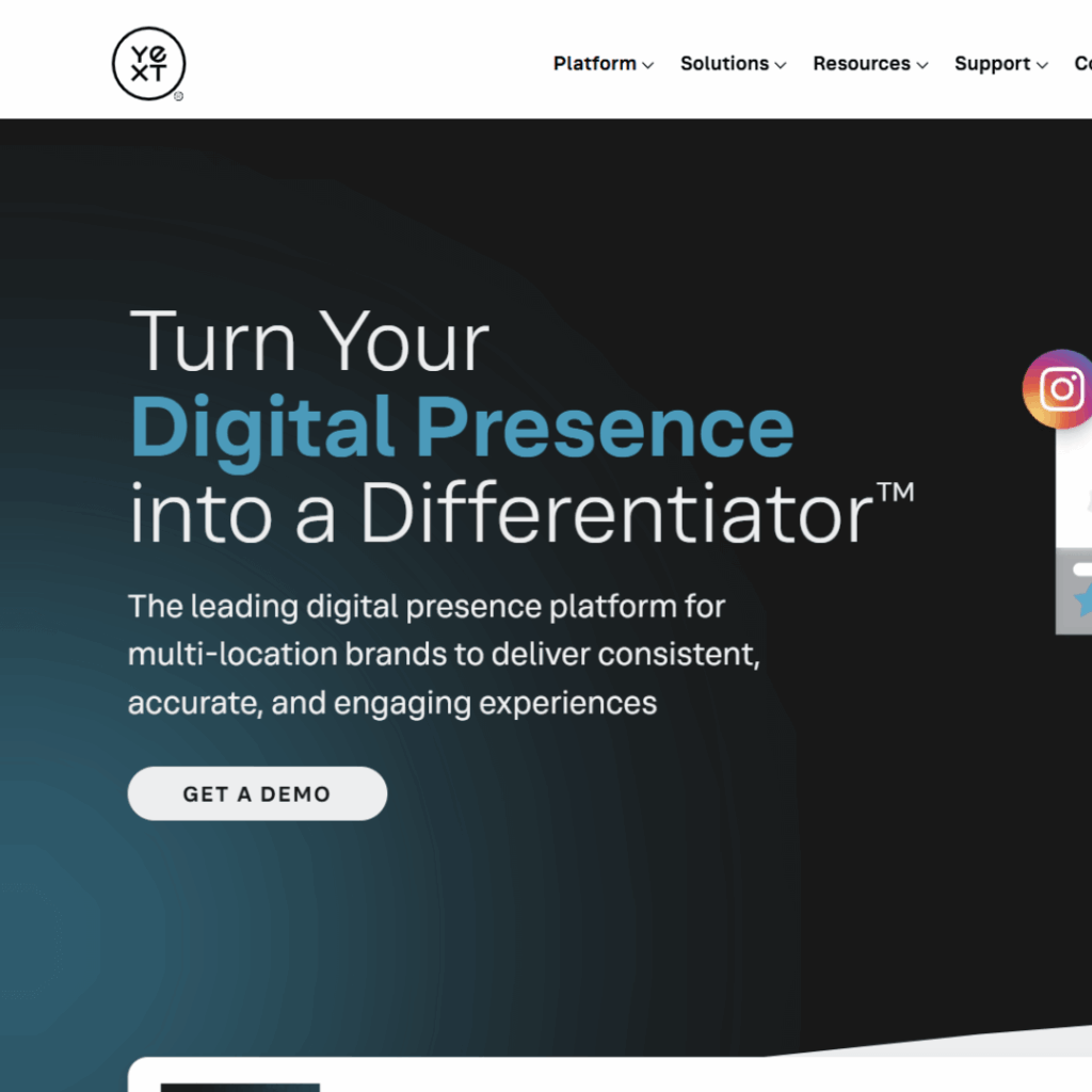 YEXT homepage