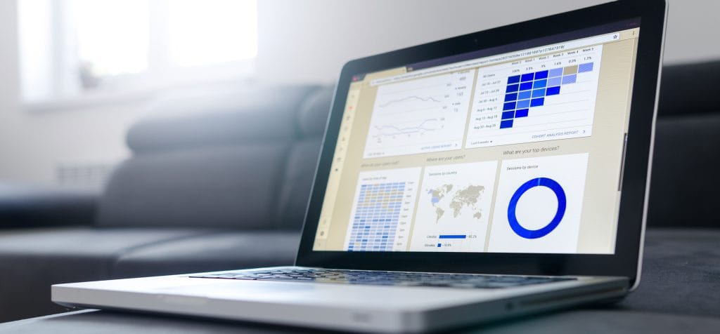 Data report on computer screen