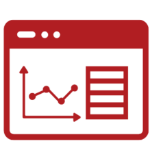 Graphic representing the concept of generating a report. Digital Strike brand red.