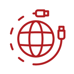 Red icon representing the concept of ISP marketing.