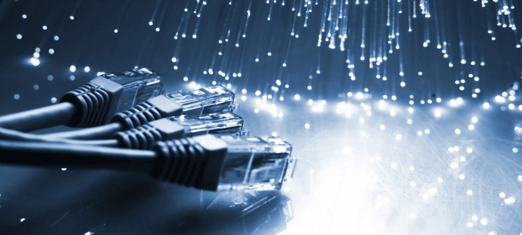 A collection of cables, representing the concept of high-speed fiber internet.