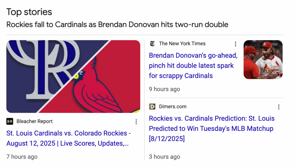 image of top stories rich results