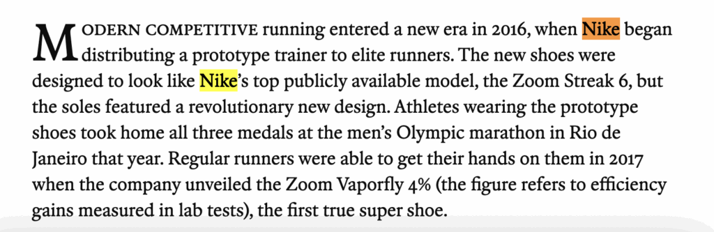 example of an unlinked brand mention in a news article