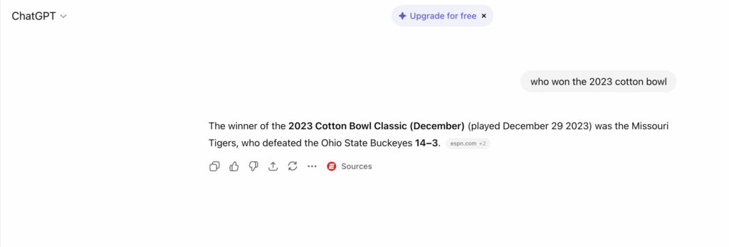 how ChatGPT showcases citations