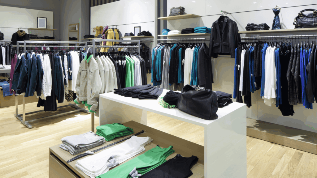 fashion brand on display in store