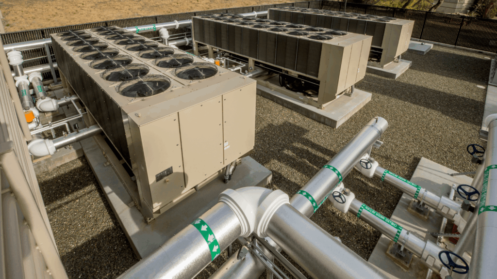 Image of duct work on a rooftop