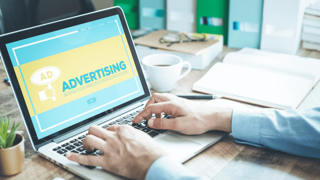 person working on advertising campaign on their latop